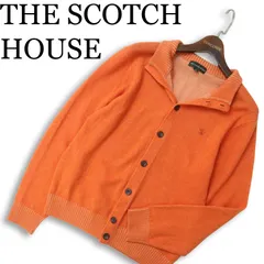 THE SCOTCH HOUSE スコッチハウス 秋冬 ウール★ ロゴ刺繍 ニット スタンドカラー カーディガン Sz.M メンズ