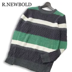 R.NEWBOLD ポールスミス 秋冬 ウール アルパカ混★ ボーダー セーター ニット Sz.M メンズのサムネイル