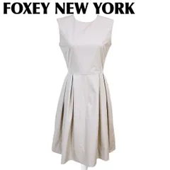 【美品】FOXEY NEW YORK ノースリーブワンピース フレア 42