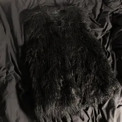 ヴィンテージ ブラック ファー ベスト