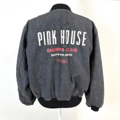 【美品】 PINK HOUSE デニムブルゾン ジャケット ダークグレー ロゴ