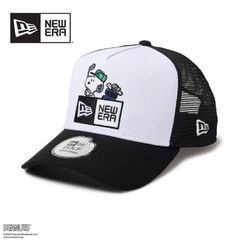 [新品] NEW ERA/ニューエラ　9FORTY A-Frame トラッカー スヌーピー SNOOPY PEANUTS ピーナッツ ボックスロゴ ホワイト/ブラック | ゴルフ
