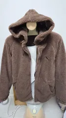 プーマ ブラウン ボアフリース フーディー ジップアップ (リバーシブル) 今着るのに最適