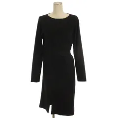 ロートレアモン LAUTREAMONT リブ ニット ワンピース ロング ブラック 38 ■FF