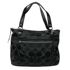 COACH(コーチ) トートバッグ ポピーシグネチャーサテングラムトート 18988 黒 レザー