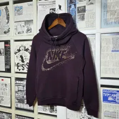 ナイキ ハイネック パープル BIG ロゴ フーディー