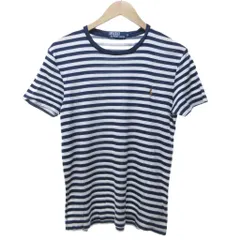 ポロ ラルフローレン POLO RALPH LAUREN 90s ヴィンテージ ボーダー Tシャツ カットソー 半袖 ポニー刺繍 コットン 紺 ネイビー 白 ホワイト M
