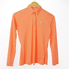 アディダス adidas ゴルフ GOLF 美品 ストレッチ ライトウェイト長袖ボタンダウンシャツ ポロシャツ カットソー 長袖 ウエア S サーモンピンク 0901