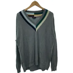 TOMMY HILFIGER　セーター　長袖　ニット　トップス　Vネック　無地　ハイゲージ　オーバーサイズ　インポート　古着