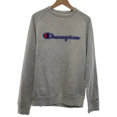 Champion　スウェット　長袖　トレーナー　トップス　クルーネック　裏起毛　ブランドロゴ　ワッペン　アメカジ　古着