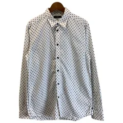 DIESEL　ドットシャツ　柄シャツ　長袖　トップス　レギュラーカラー　＠マーク　古着
