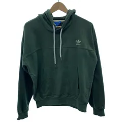 adidas　パーカー　プルオーバー　トップス　裏起毛　無地　ワンポイント　トレフォイル　刺しゅう　スポーツ　古着