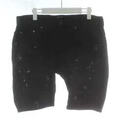 ティーエムティー TMT STRETCH CRASH&PAINT DENIM 5P SHORTS ショートパンツ ハーフパンツ ダメージ加工 ペイント ジップフライ L 黒 ブラック TSP-S1801 /XZ ■GY03