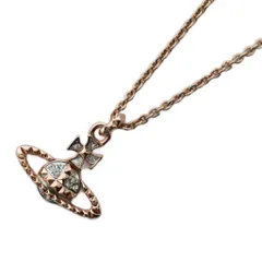 ヴィヴィアンウエストウッド Vivienne Westwood ネックレス ペンダント オーブ チェーン ラインストーン ピンクゴールドカラー /KW ■GY18