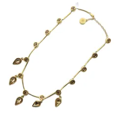 ジバンシィ GIVENCHY ヴィンテージ ネックレス ラインストーン カラーストーン ビジュー 色石 アクセサリー ゴールドカラー 金色 /KW ■GY11