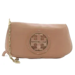 トリーバーチ TORY BURCH ショルダーバッグ クラッチバッグ 2WAY レザー チェーン ロゴ ゴールド金具 ピンクベージュ /XZ ■GY18