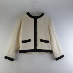 H&M レディース XS アイボリー ツイード ジャケット L2461