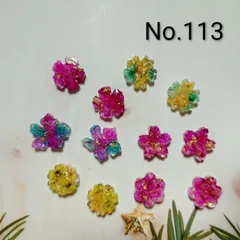 レジン カボション ハンドメイド オリジナルパーツセット 貼り付けパーツ お花 No.113