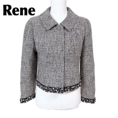 美品✨ルネ　ツイードジャケット ロング TISSUE ロゴボタン　L相当 2026年最新】ルネ ツイード ジャケットの人気アイテム - メルカリ