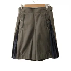 Sacai(サカイ) ハーフパンツ サイズ2 M レディース美品  - 17-02934 カーキ×ネイビー プリーツドッキング