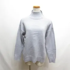 ジーユー GU パフィータッチ オーバーサイズ ハイネック チュニック ニット S ブルー セーター