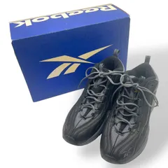 新品未使用　希少　Reebok リーボック　スニーカー　レースアップ　レザー　DMX RUN バイカラー　黒　ブラック　グレー　24.5cm