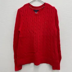 TOMMY HILFIGER ニット セーター コットン 綿100% レッド【メンズS】
