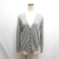 ユニクロ UNIQLO エクストラファインメリノ Vネック カーディガン ニット L グレー