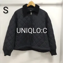 ks98◆UNIQLO:C ユニクロシーパフテック ジャケット キルティングジャケット  レディース Sサイズ ブラック スエード風の襟