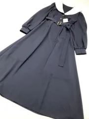 ■新品 GRL グレイル ショールカラーベルト付きフレア ワンピース sizeS/紺 ■◇レディース