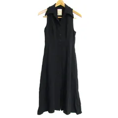 シビラ ロングワンピース トップス ノースリーブ リネン混 レディース 40サイズ ブラック Sybilla 【中古】