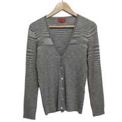 MISSONI(ミッソーニ) カーディガン サイズ44 L レディース - ダークグレー×ベージュ×マルチ 長袖