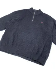 U.S. POLO ASSN. ユーエスポロアッスン PLM33419WG ハーフジップ ニット セーター sizeL/黒 ◆■◎メンズ