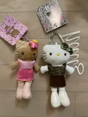 レオパード ロング キーホルダー hello kitty(ハローキティ) キー IN ピンク 茶 セット
