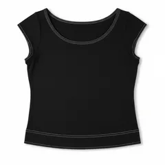 ダナキャラン Donna Karan カットソー 半袖 ステッチデザイン黒 Mサイズ 985008のサムネイル