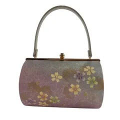 和装バッグ 優品 フォーマル 桜 金銀彩 灰紫 正絹 和装小物  【中古】