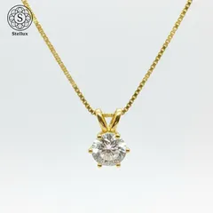 【大人の輝き】1ctモアサナイト×18Kゴールドコーティングネックレス｜GRA鑑定書付き　メンズ・レディース◎ユニセックス商品