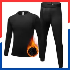 【特価商品】コンプレッションウェア クルーネック スポーツ アンダーシャツ 裏起毛 + タイツ キッズ [防寒保温・通気速乾] ジュニア 上下セット 野球 サッカー スポーツインナー スキー トレーニング [Sillictor] インナーウェア