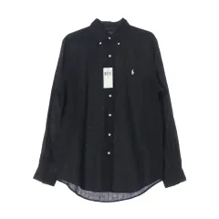 (新品) ポロ ラルフローレン クラシックフィット リネン 100% シャツ ブラック M