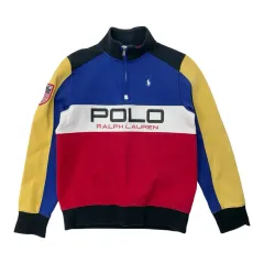 中古 ポロ ラルフローレン キッズ カラーブロック ハーフジップアップ スウェット