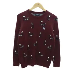 パーリーゲイツ PEARLY GATES セーター ニット 長袖 1 S ワインレッド クルーネック 総柄 /HO19 ■GY61