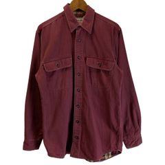 L.L.Bean　ワークシャツ　プレーンシャツ　長袖　トップス　レギュラーカラー　胸ポケット　無地　アウトドア　古着