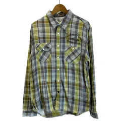 AVIREX　チェックシャツ　長袖　トップス　レギュラーカラー　胸ポケット　刺しゅう　オーバーサイズ　アメカジ　Y2K　古着