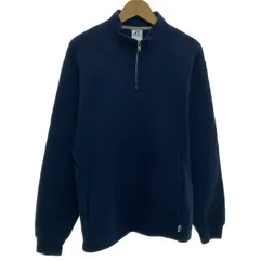 Russell Athletic　ジップアップスウェット　プルオーバー　ハーフジップ　トップス　裏起毛　無地　サイドポケット　古着