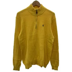 POLO by RALPH LAUREN　ジップアップセーター　プルオーバー　ハーフジップ　トップス　ミドルゲージ　無地　ワンポイント　スモールポニー　刺しゅう　オーバーサイズ　古着