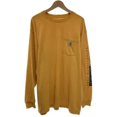 Carhartt　ロンT　長袖　トップス　クルーネック　袖プリント　ブランドロゴ　オーバーサイズ　アメカジ　古着