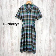 90s Burberrys ヴィンテージ バーバリーズ チェック 総柄 Aライン フレア 半袖 シャツ ロングワンピース マルチカラー