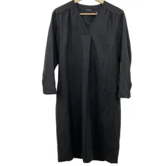 23区(ニジュウサンク) ワンピース サイズ38 M レディース - ダークグレー×黒 Vネック/長袖/ひざ丈