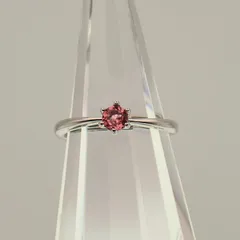 【ピンクトルマリン】フリーサイズリング【ロジウムカラー】