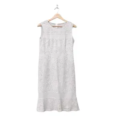 Ungaro(ウンガロ) ワンピース サイズ38 M レディース美品  - グレー クルーネック/ノースリーブ/ひざ丈